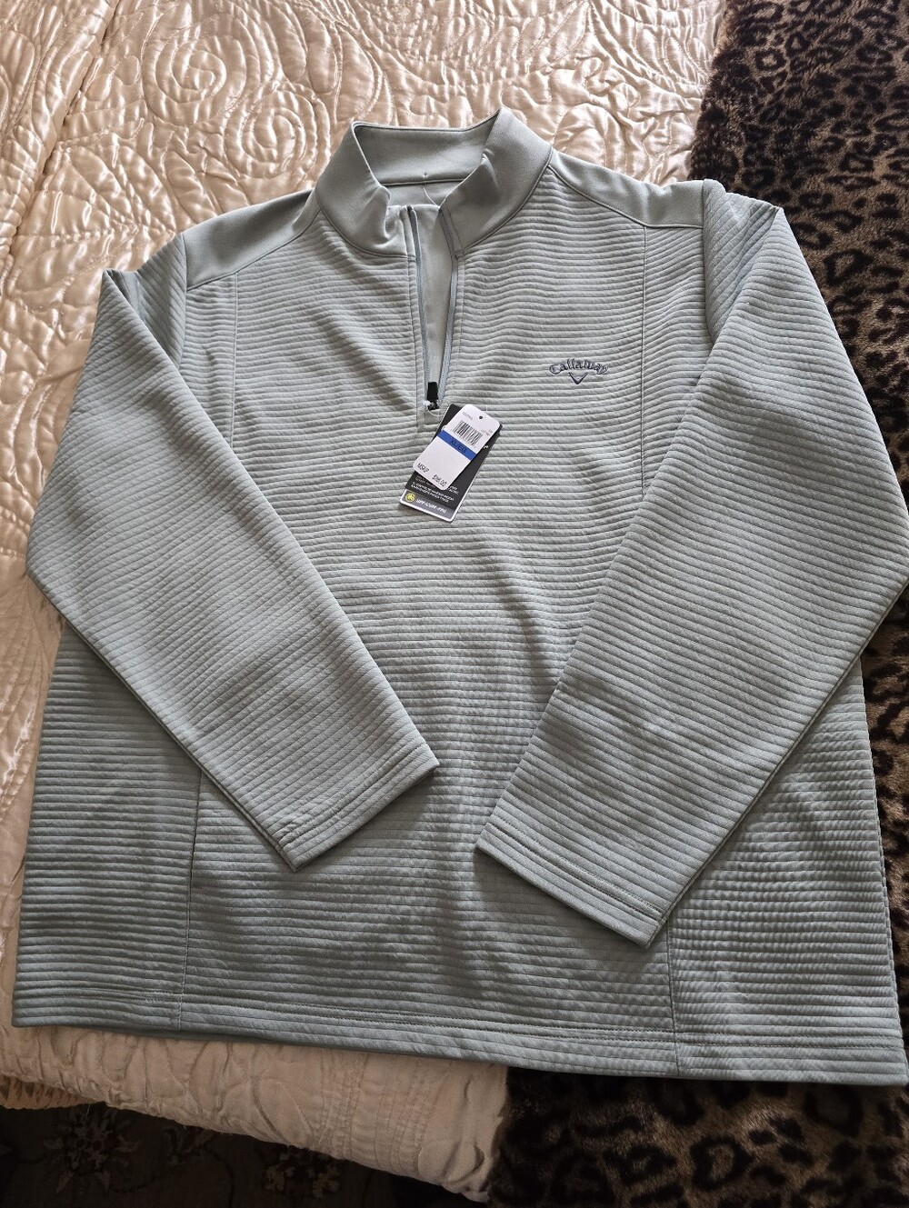 Callaway Light Sage Green Half-Zip Pullover Size - XL
